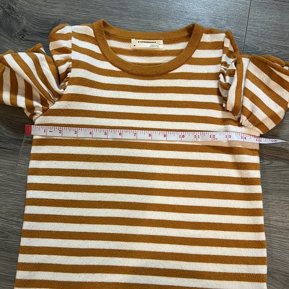 Jillian Orange Stripped Flutter Sleeves Top By Anthropologie - Picture 9 of 9